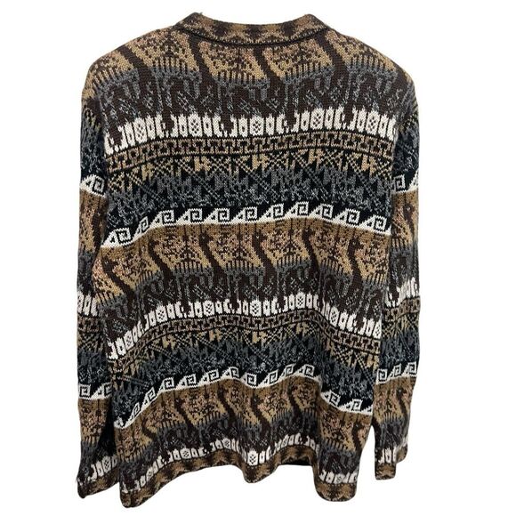 Peruvian Alpaca Connection 100% Alpaca Cardigan Sweater Artsy Boho Tribal XL - Picture 2 of 16